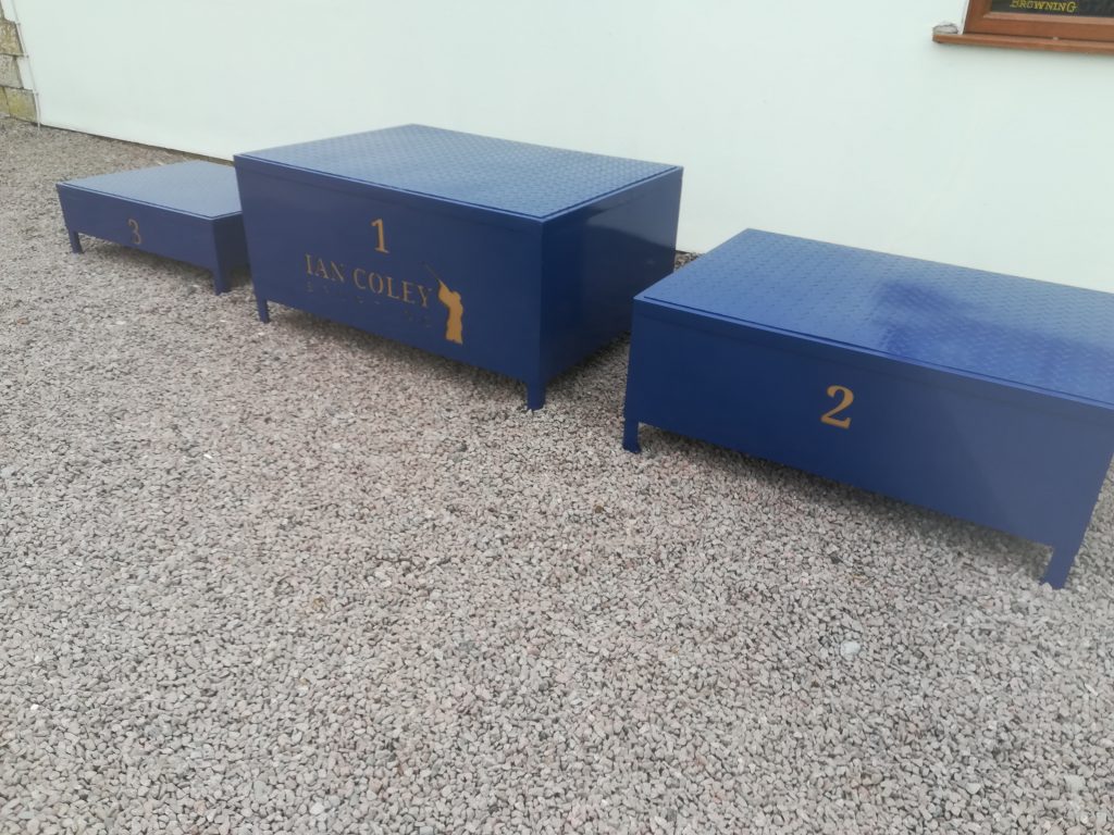 Custom laser cut signage podium boxes