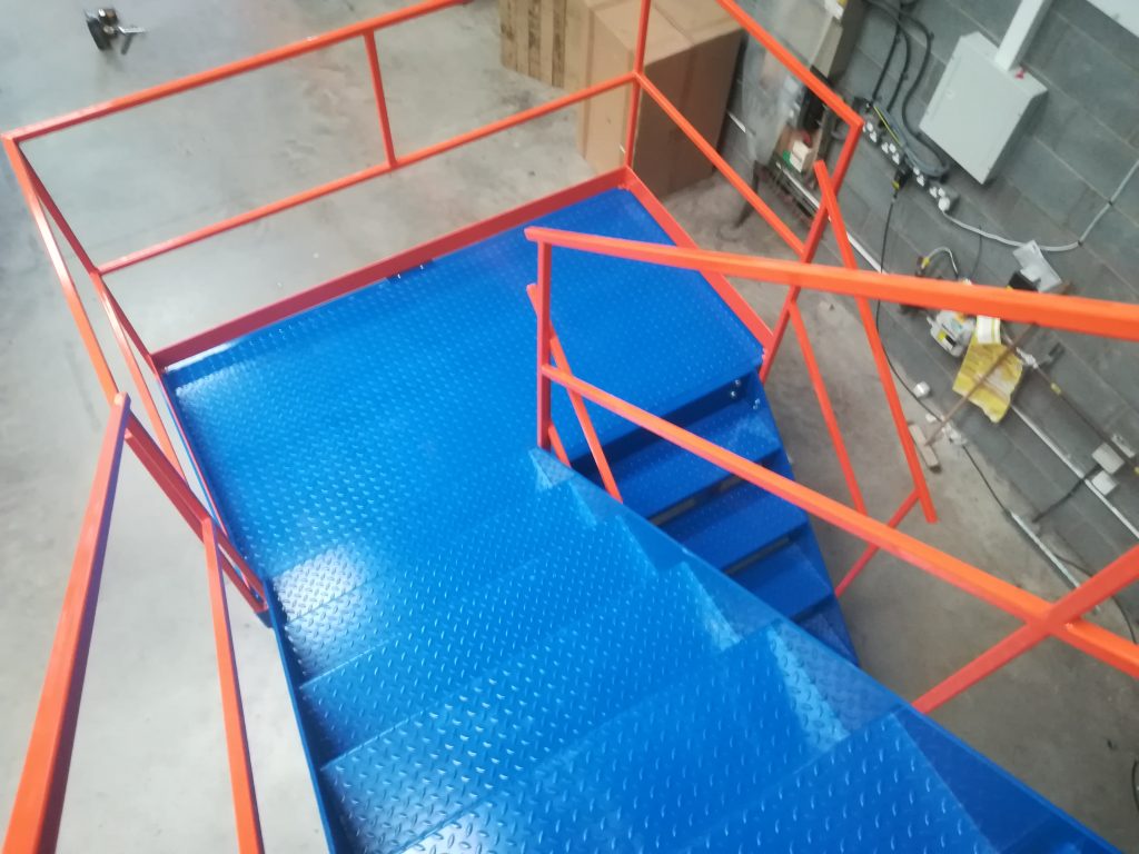 Steel staircase bespoke powder coated